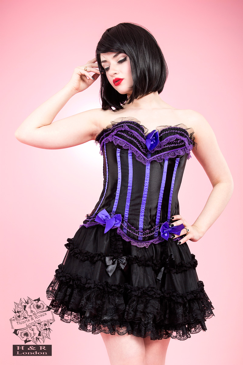 Purple Burlesque Satin Corset